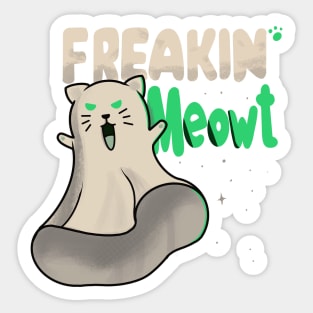 Retro Cat Freakin’ Meowt Sticker